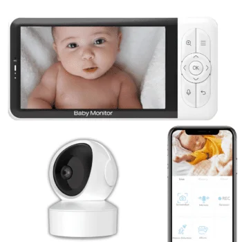 iNeedy Apy 5inch Babyfoon met App - Babyfoon - Baby Monitor - Baby Camera - Helder beeld