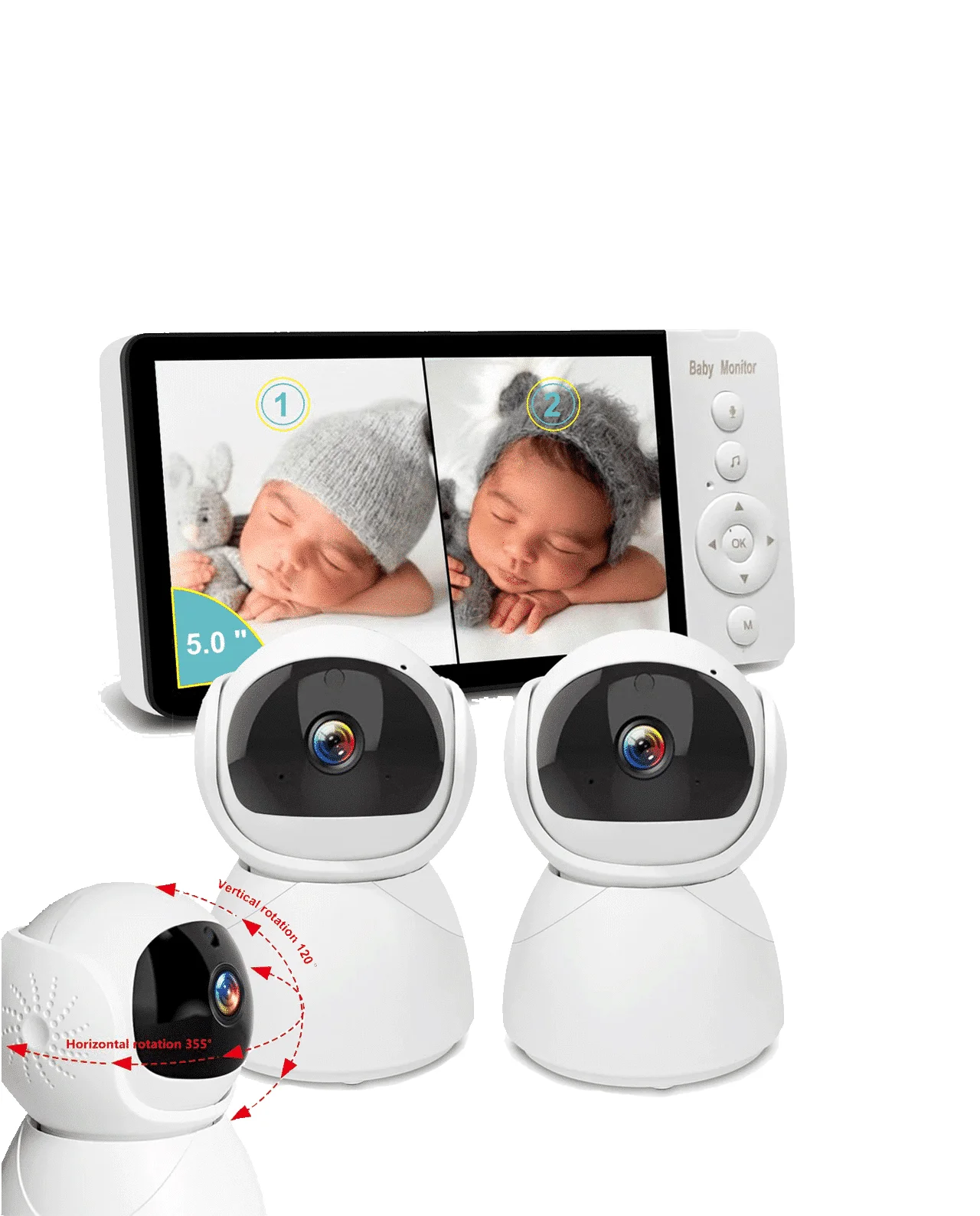 Babyfoon met camera - 3.2 inch Scherm - WIFI tot 260 meter - Veilige